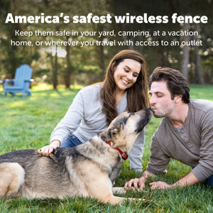 Americas safest wireless fence keep them safe in your yard camping at a vacation home or wherever you travel